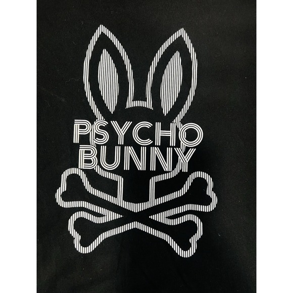 Psycho Bunny Men's T-Shirt‎ Black Pima Cotton Graphic Skull Bunny Size S - Picture 3 of 10